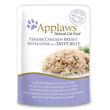 Applaws Chicken with Liver in Jelly Adult Wet Cat Food 70g Pouch - 70G
